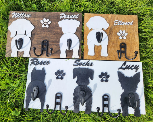 Dog Tail Personalized Dog Leash Hanger