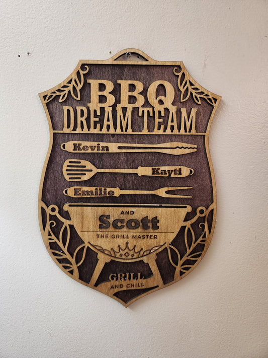 Personalized BBQ Dream Team Sign