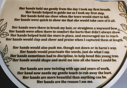 Moms Hands Poem Sign